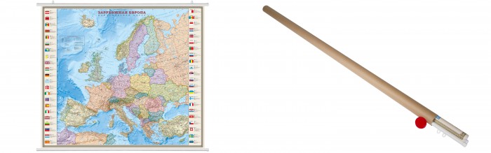 Атласы и карты Ди Эм Би Политическая карта Европы 1:3.2 Ламинация С рейками Картонный тубус 140х156
