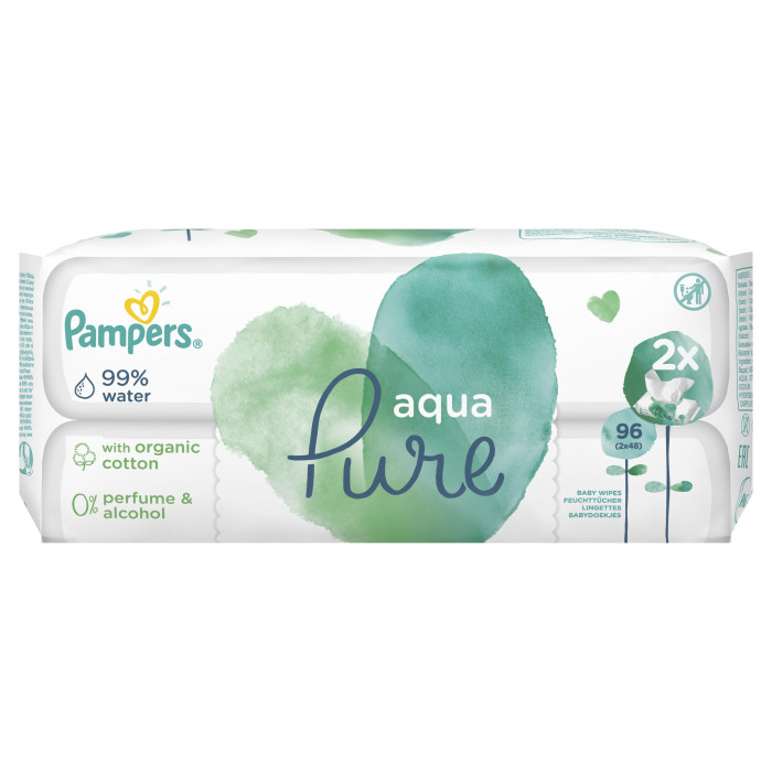  Pampers Влажные салфетки для малышей Aqua Pure 96 шт.