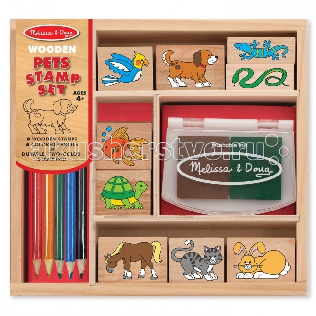 Принадлежности для рисования Melissa & Doug Набор печатей Домашние животные, Принадлежности для рисования - артикул:73865 Принадлежности для рисования Melissa & Doug Набор печатей Домашние животные, Принадлежности для рисования - артикул:73865