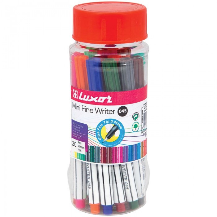 Ручки Luxor Набор капиллярных ручек Mini Fine Writer 045 20 цветов