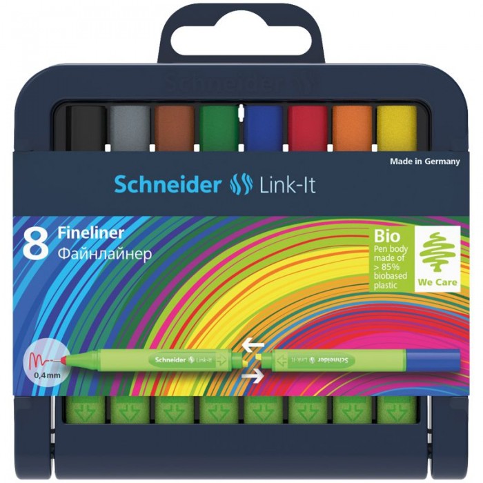 

Schneider Набор капиллярных ручек Link-It 8 цветов, Набор капиллярных ручек Link-It 8 цветов