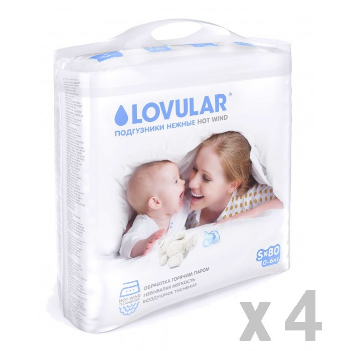 

Lovular Подгузники hot wind S 80 шт. (0-6 кг), Подгузники hot wind S 80 шт. (0-6 кг)