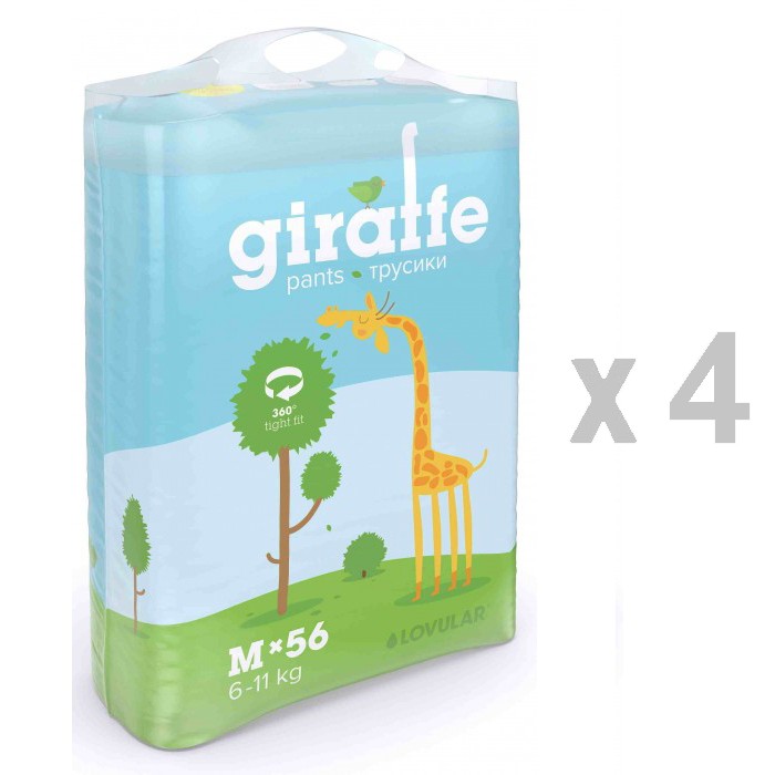 

Lovular Подгузники-трусики Giraffe M 56 шт. (6-10 кг), Подгузники-трусики Giraffe M 56 шт. (6-10 кг)