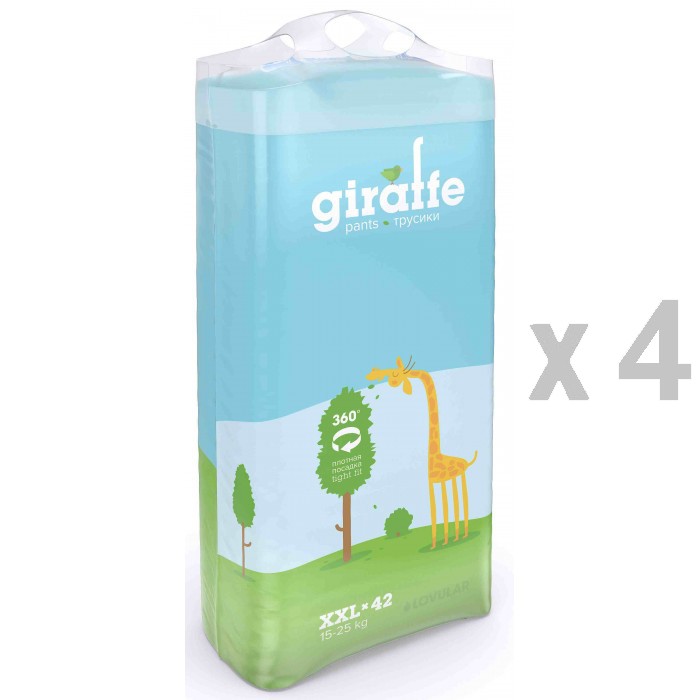 

Lovular Подгузники-трусики Giraffe XXL 42 шт. (15-25 кг), Подгузники-трусики Giraffe XXL 42 шт. (15-25 кг)