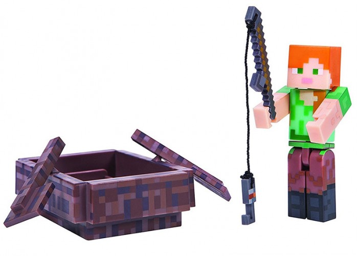 фото Minecraft фигурка алекс с лодкой 8 см