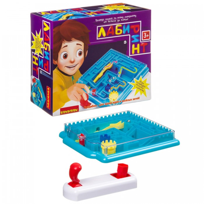 

Bondibon Настольная игра Лабиринт с джойстиком квадратный, Настольная игра Лабиринт с джойстиком квадратный