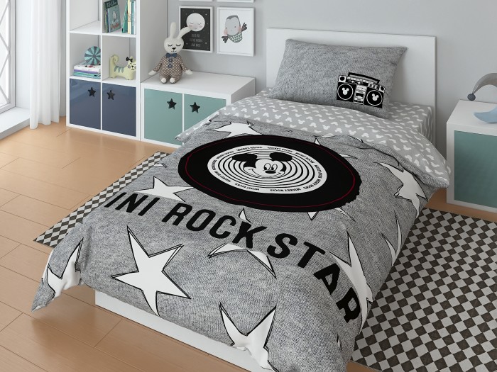 фото Постельное белье Disney 1.5 спальное Rock star наволочка 70х70 (3 предмета)