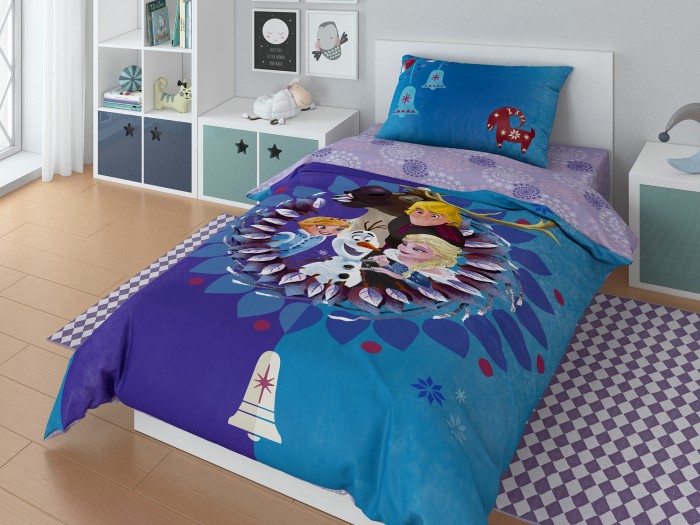 фото Постельное белье Disney 1.5 спальное Olaf family наволочка 50х70 (3 предмета)