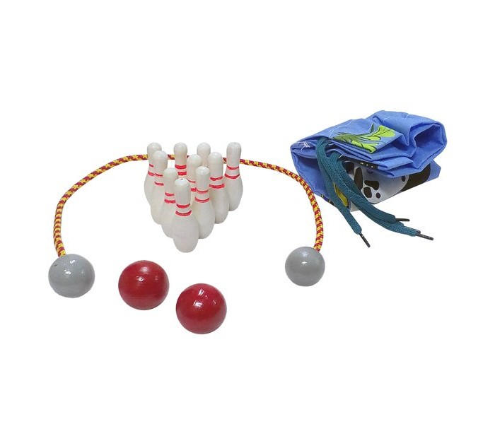 

Деревянная игрушка RNToys Боулинг цветной настольный, Боулинг цветной настольный