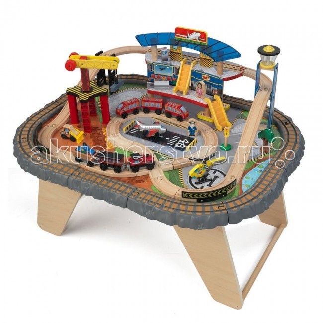 

KidKraft Игровой набор Транспортный Хаб 58 элементов стол, Игровой набор Транспортный Хаб 58 элементов стол