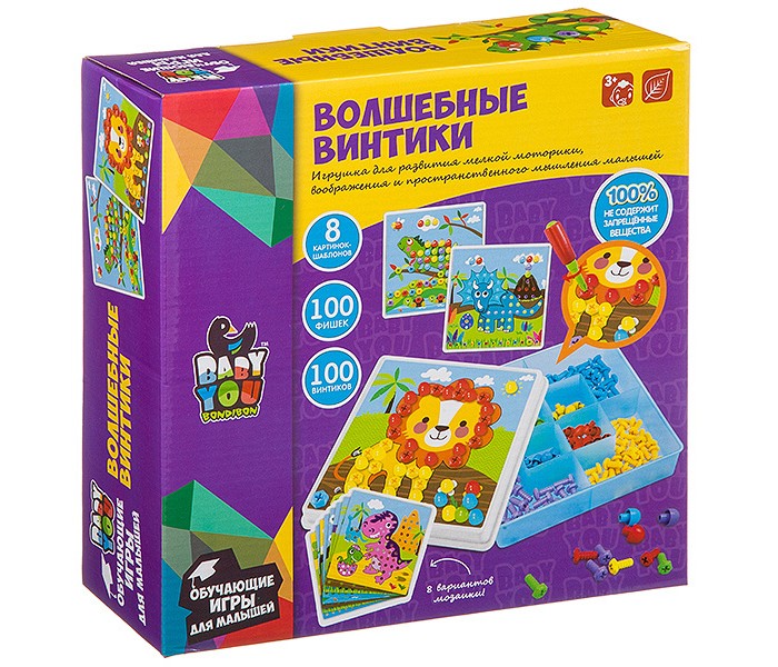 

Bondibon Мозаика для малышей Волшебные винтики, Мозаика для малышей Волшебные винтики