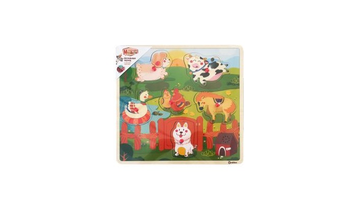 

Деревянная игрушка Mapacha Вкладыши Ферма со звуками животных, Вкладыши Ферма со звуками животных