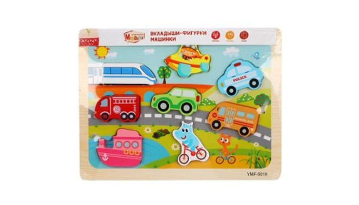 

Деревянная игрушка Mapacha Вкладыши-фигурки Машинки 76758, Вкладыши-фигурки Машинки 76758