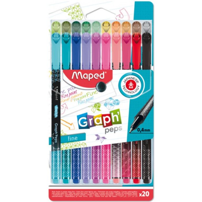 Maped Ручка капиллярная Grah Peps 20 цветов