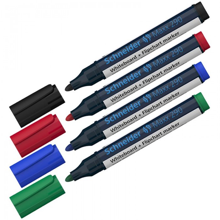 Schneider Набор маркеров для белых досок и флипчартов Maxx 290 4 цвета