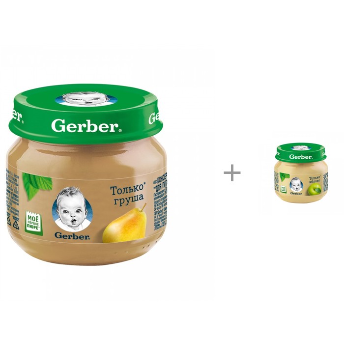 

Gerber Пюре Груши Вильямс и Пюре Яблоко с 4 мес. по 80 г, Пюре Груши Вильямс и Пюре Яблоко с 4 мес. по 80 г