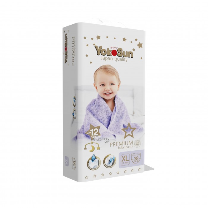 

Yokosun Подгузники-Трусики Premium XL (12-20 кг) 38 шт., Подгузники-Трусики Premium XL (12-20 кг) 38 шт.