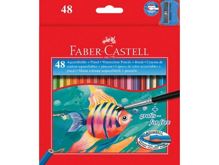 

Faber-Castell Карандаши акварельные и кисть 48 цветов, Карандаши акварельные и кисть 48 цветов