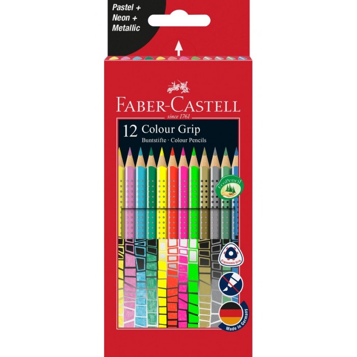 

Faber-Castell Карандаши цветные Grip неон и пастель 12 шт., Карандаши цветные Grip неон и пастель 12 шт.