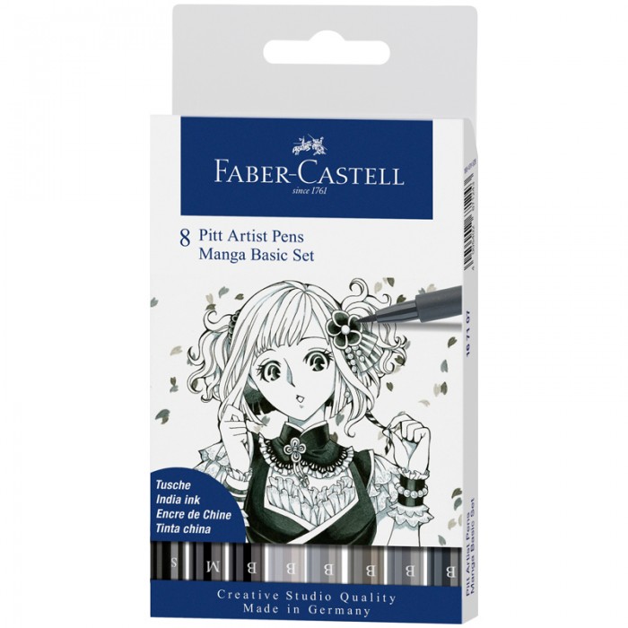 

Faber-Castell Набор ручек капиллярных Pitt Artist Pen Manga Basic set 8 шт., Набор ручек капиллярных Pitt Artist Pen Manga Basic set 8 шт.