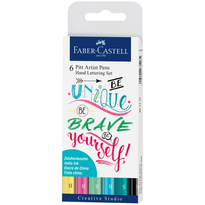 

Faber-Castell Набор капиллярных ручек Pitt Artist Pen Lettering ассорти 6 шт., Набор капиллярных ручек Pitt Artist Pen Lettering ассорти 6 шт.