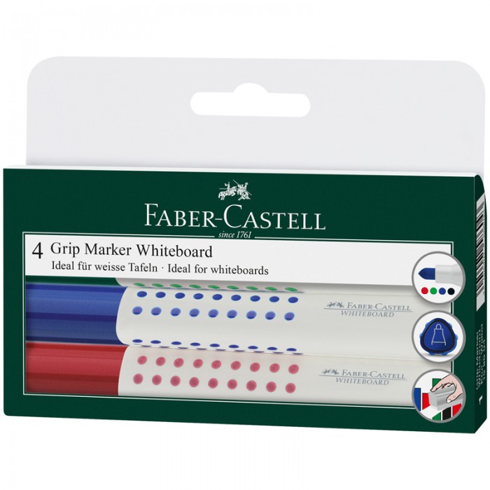 

Faber-Castell Набор маркеров для белых досок Grip 1583 2.0 мм 4 цвета, Набор маркеров для белых досок Grip 1583 2.0 мм 4 цвета