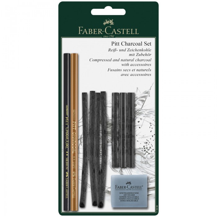 

Faber-Castell Набор угля и угольных карандашей Pitt Charcoal 10 предметов, Набор угля и угольных карандашей Pitt Charcoal 10 предметов