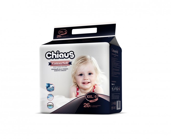 

Chiaus Подгузники-трусики Cottony Soft XXL (15+ кг) 26 шт., Подгузники-трусики Cottony Soft XXL (15+ кг) 26 шт.