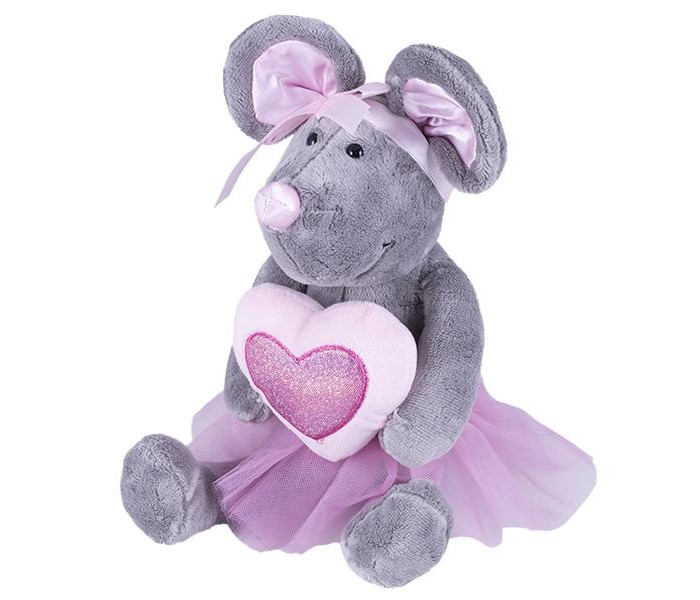 

Мягкая игрушка SofToy Мышь с сердечком 26 см, Мышь с сердечком 26 см