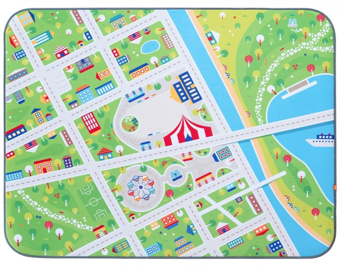 фото Игровой коврик Wolli Matlig плюшевый Маленький город 3 в 1 120х60 см