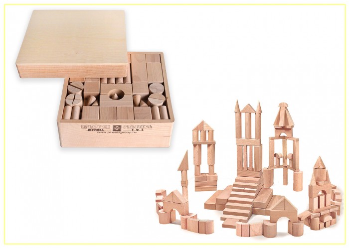 фото Деревянная игрушка престиж-игрушка набор конструктор 150 деталей