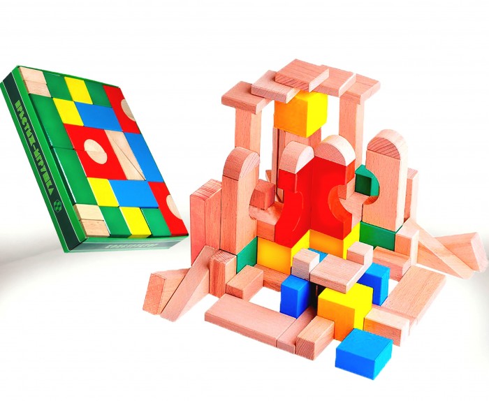 фото Деревянная игрушка престиж-игрушка набор конструктор 60 деталей