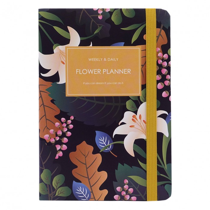 

Mihi Mihi Планер с цветочками с резинкой А5 MM07006, Планер с цветочками с резинкой А5 MM07006