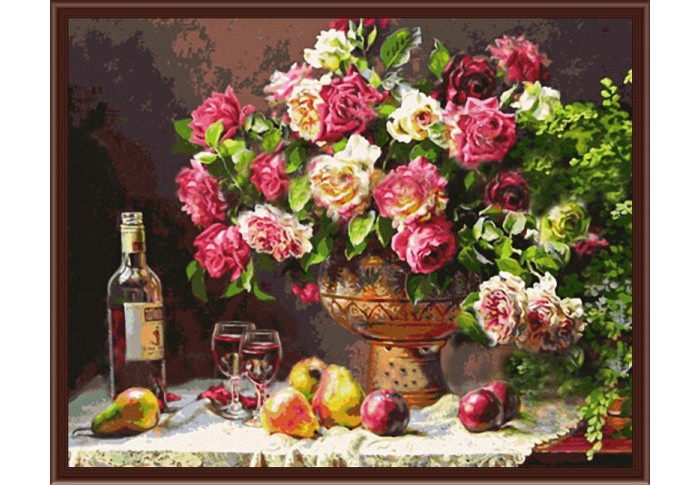 

Color Kit Картина со стразами Натюрморт с розами алмазная, Картина со стразами Натюрморт с розами алмазная