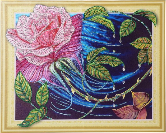 

Color Kit Алмазная картина с фигурными стразами Чайная роза, Алмазная картина с фигурными стразами Чайная роза
