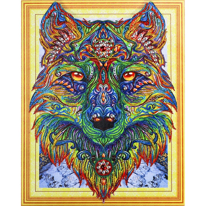 

Color Kit Алмазная картина с фигурными стразами Изумрудный волк, Алмазная картина с фигурными стразами Изумрудный волк