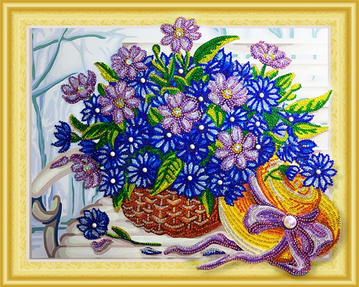 

Color Kit Алмазная картина с фигурными стразами Сапфировый букет, Алмазная картина с фигурными стразами Сапфировый букет