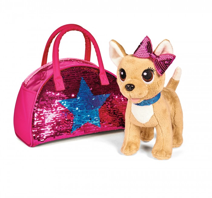 Купить Мягкие игрушки, Мягкая игрушка Chi-Chi Love Плюшевая собачка Блестящая мода с сумочкой 20 см