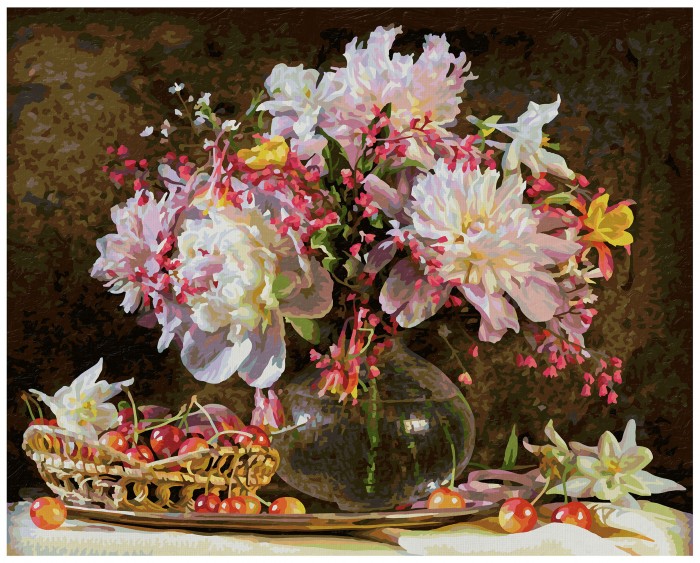 фото Schipper картина по номерам букет цветов с вишней