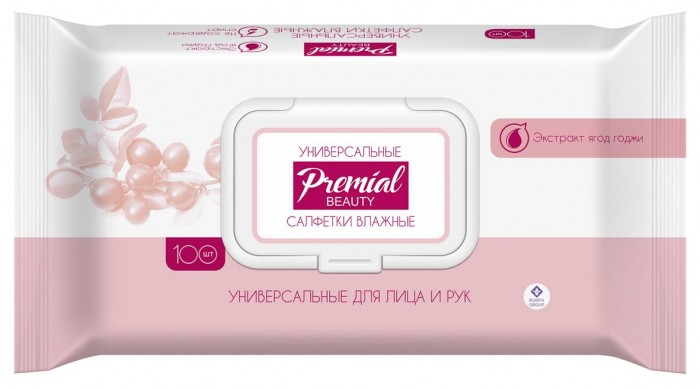 Салфетки Premial Natural Влажные салфетки универсальные ягоды годжи 100 шт. (пластиковая крышка)