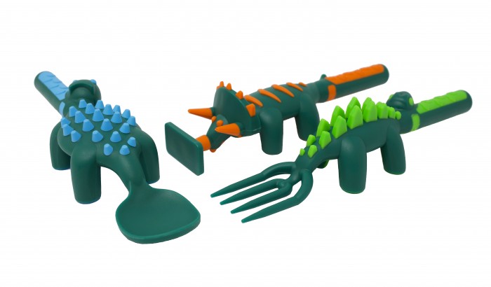 Картинка для Constructive eating Набор из трех столовых приборов в виде динозавров