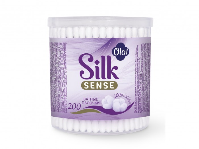 Уход за малышом Ola! Silk Sense Ватные палочки в круглой банке 200 шт.