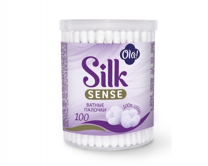 Уход за малышом Ola! Silk Sense Ватные палочки в круглой банке 100 шт.