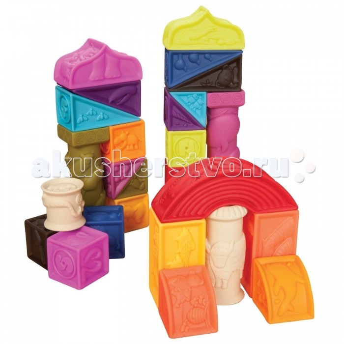 Развивающая игрушка Battat B.Dot Набор кубиков и других форм Elemnosqueeze 68617
