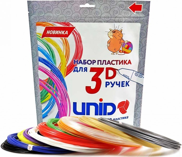 Наборы для творчества Unid Комплект пластика PLA для 3Д ручек (12 цветов)