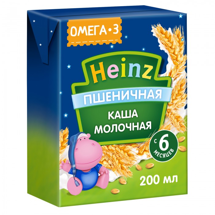 Каши Heinz Готовая молочная пшеничная каша с Омега 3 с 6 мес. 200 мл
