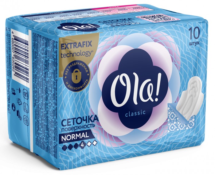 Гигиенические прокладки Ola! Classic Wings Singles Normal прокладки толстые Поверхность сеточка 10 шт.
