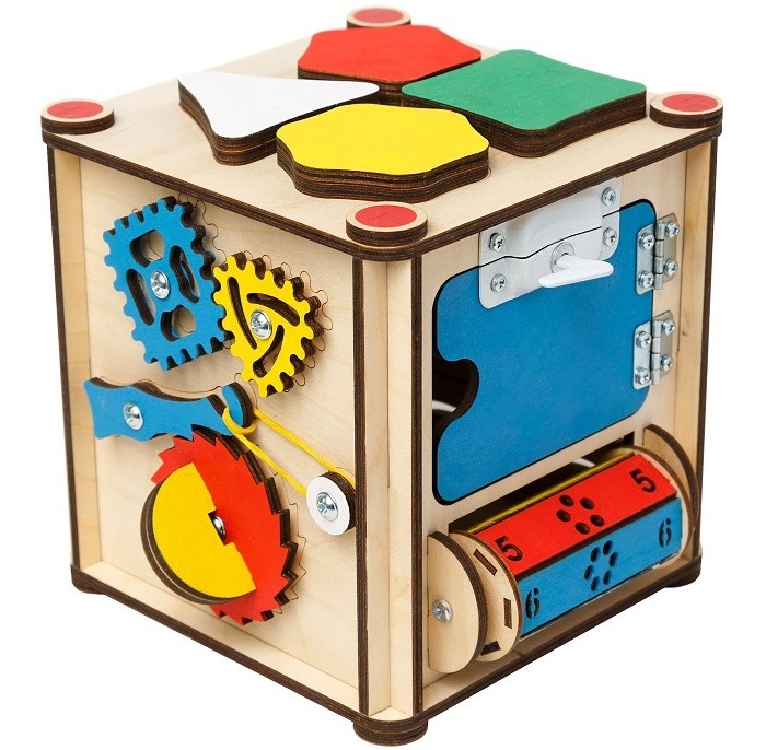 фото Деревянная игрушка нумикон игры монтессори бизи-куб со светом