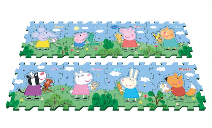 Игровой коврик Свинка Пеппа (Peppa Pig) Пазл Пеппа и друзья (8 сегментов) 30130 Пазл Пеппа и друзья (8 сегментов) - фото 1
