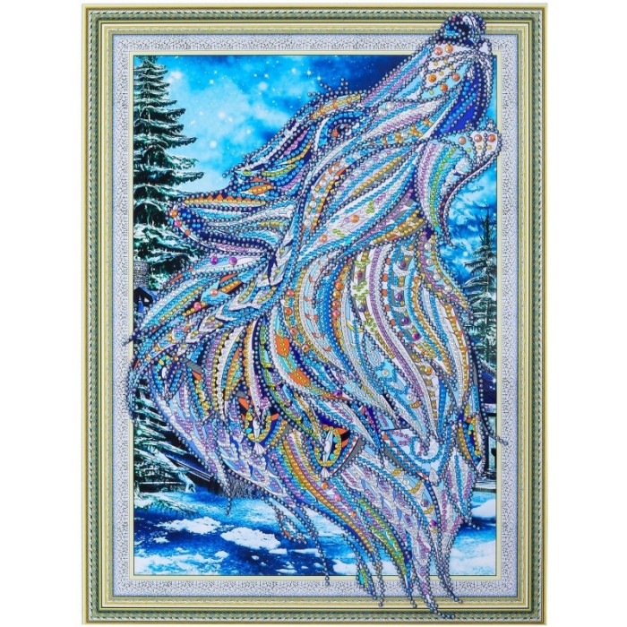 Color Kit Алмазная картина с фигурными стразами Полярный волк